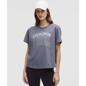 (4) NWT Lululemon Relaxed-Fit Cotton Jersey T-Shirt *Graphic Solar Grey